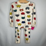 Size 3 (90): Hanna Andersson White/Multi Animal 2pc PJs