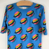 Size 12 (150): Hanna Andersson Blue/Multi "Stargazer" Shorty 2pc PJs