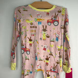 Size 3: Little Sleepies Pink/Colorful Animal Farmers Bamboo 2pc PJs