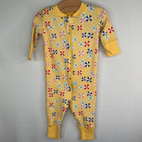 Size 3-6m (60): Hanna Andersson Yellow/Multi Pinwheel Zip-Up 1pc PJs