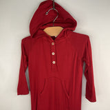 Size 2: Kate Quinn Red Button Up Hooded Long Sleeve Romper