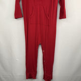 Size 2: Kate Quinn Red Button Up Hooded Long Sleeve Romper