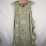 Size 0-24m: Woolino Green/White Leaf Zip-Up Wool Sleep Sack