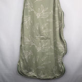 Size 0-24m: Woolino Green/White Leaf Zip-Up Wool Sleep Sack