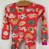 Size 2: Tea Red/Multi Animal 2pc PJs