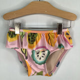 Size 6-9m: Tea Pink/Multi Fruit 2pc Long Sleeve Rash Guard Swim Suit