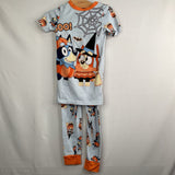 Size 6: Bluey Blue/Orange Halloween 2pc Shorty PJs