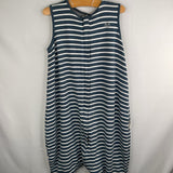 Size 18-36m: Woolino Navy/White Striped Merino Wool Sleep Sack