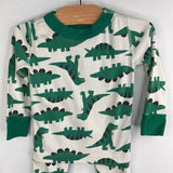 Size 2 (85): Hanna Andersson White/Green Dinos 2pc PJs