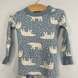 Size 3 (90): Hanna Andersson White/Blue Polar Bears 2pc PJs