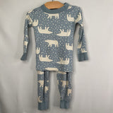 Size 3 (90): Hanna Andersson White/Blue Polar Bears 2pc PJs