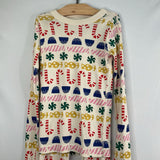 Size 10 (140): Hanna Andersson White/Multi Holiday Ornaments 2pc PJs