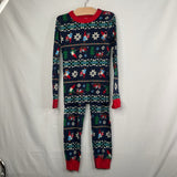 Size 8 (130): Hanna Andersson Blue/Red/Multi Holiday Gnomes 2pc PJs