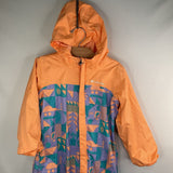 Size 4: Columbia Orange/Purple/Green Zip Up Fleece Lined Rainsuit