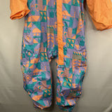 Size 4: Columbia Orange/Purple/Green Zip Up Fleece Lined Rainsuit