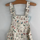 Size 5: Throwing Tiny Fits White/Multi Dogs Shortall