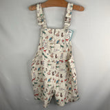 Size 5: Throwing Tiny Fits White/Multi Dogs Shortall