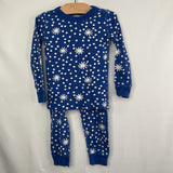 Size 4 (100): Hanna Andersson Blue/White Polka Dot Snowflake 2pc PJs