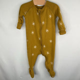 Size 3-6m: Pehr Yellow/White Star Zip Up 1pc Footy PJs