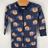 Size 6-12m (70): Hanna Andersson Blue/Multi Snail Zip Up 1pc PJs