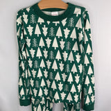 Size 10 (140): Hanna Andersson White/Green Trees Organic Cotton 2pc PJs
