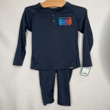 Size 2: Patagonia Navy 2pc Capilene Base Layer Set