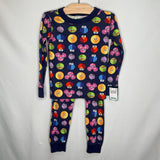 Size 4 (100): Hanna Andersson Blue Colorful Sesame Street 2pc PJs