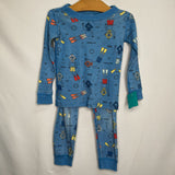 Size 3 (90): Hanna Andersson Blue Sea Print 2pc PJs