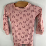 Size 2 (85): Hanna Andersson Two-Tone Pink Arches 2pc PJs