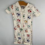 Size 12-18m (75): Hanna Andersson White/Multi Snoopy1pc Shorty PJs