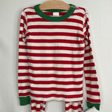 Size 6-7 (120): Hanna Andersson White/Red Stripped 2pc PJs