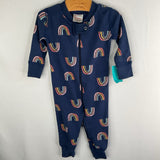 Size 3-6m (60): Hanna Andersson Blue Rainbow 1pc PJs