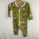 Size 3-6m: Milkbarn Green Dogs Print 1pc PJs