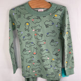 Size 5 (110): Hanna Andersson Green Bunnies 2pc PJs