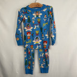 Size 4 (100): Hanna Andersson Blue Holiday Print 2pc PJs