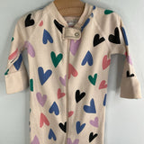 Size 3-6m (60): Hanna Andersson White/Multi Hearts 1pc PJs