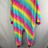Size 4: Rainbow Unicorn Fleece Hooded Zip-Up Onesie