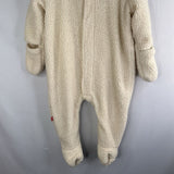 Size 9m: Magnificent Baby Long Sleeve White Fleece Hooded Eared Bunting