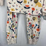 Size 5 (110): Hanna Andersson White/Multi Floral 2pc PJs