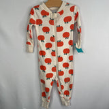 Size 6-12m (70): Hanna Andersson White/Orange Pumpkin 1pc PJs