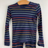 Size 5: Primary Navy/Multi Striped 2pc Pjs
