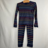 Size 5: Primary Navy/Multi Striped 2pc Pjs