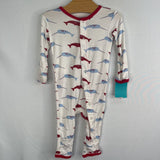 Size 3-6m: Kickee White/Multi Whale 1pc PJs