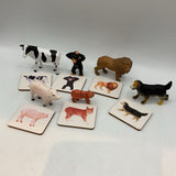 Lovevery Wooden Montessori Animal Matching Cards & Figurines