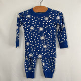 Size 2 (85): Hanna Andersson Blue/White Polka Dot Snowflake 2pc PJs