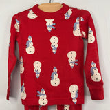 Size 4 (100): Hanna Andersson Red/White Snow Men 2pc PJs