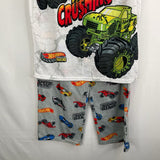 Size 8: Hot Wheels Grey Short Sleeve 2pc PJs