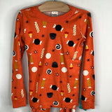 Size 6-7 (120): Hanna Andersson Orange Halloween Candy 2pc PJs