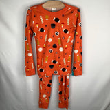Size 6-7 (120): Hanna Andersson Orange Halloween Candy 2pc PJs