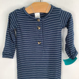 Size NB: LouLou Blue/White Striped Bamboo Knotted Nighty PJs